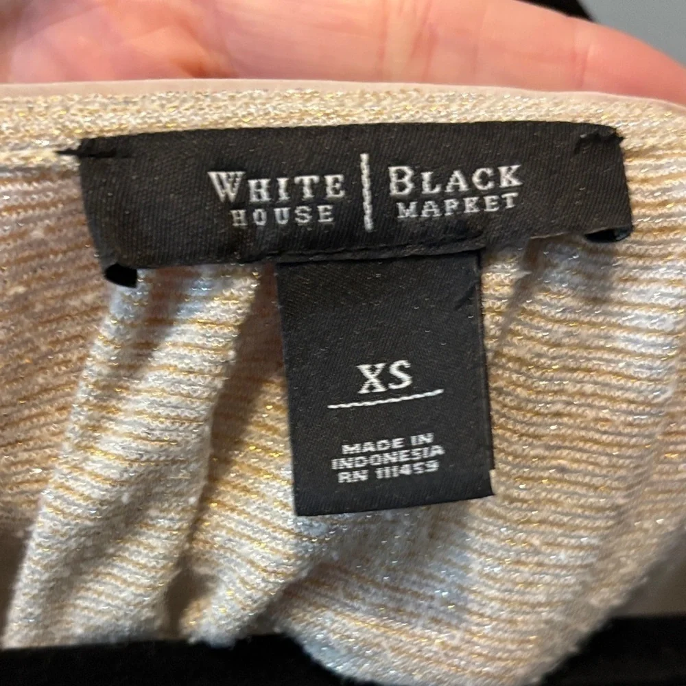 White House Black Market Shimmering Gold Blouse